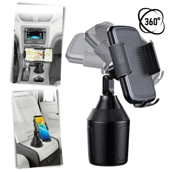 Premium 360 Degree Gooseneck Cup Holder Phone Mount For Hands Free Driving