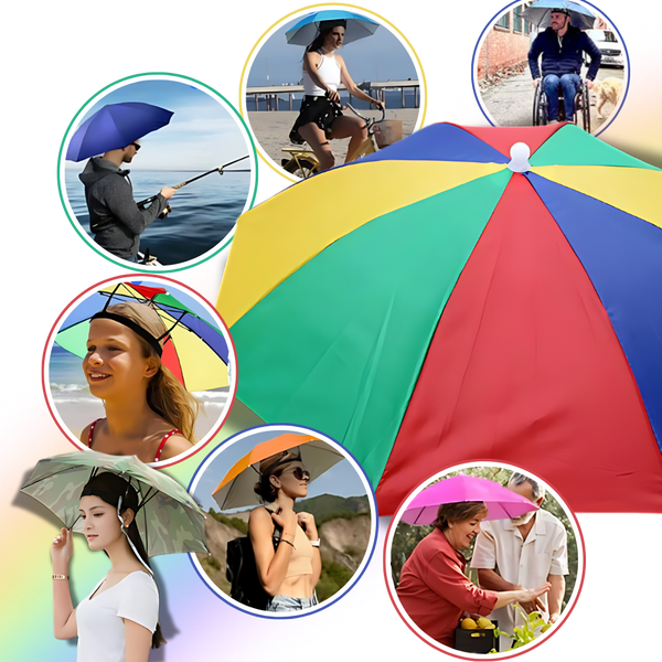 Adjustable Hands Free Umbrella Hat For Sun And Rain Protection