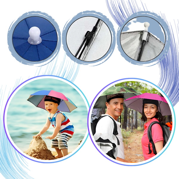 Adjustable Hands Free Umbrella Hat For Sun And Rain Protection