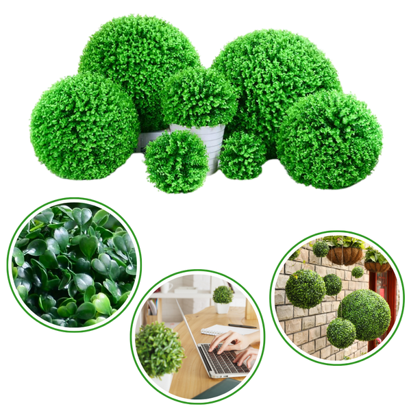Lifelike Topiary Grass Balls for Indoor Decor Maintenance Free