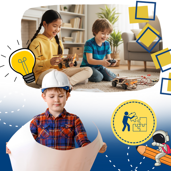 Wooden STEM Construction Kit for Kids Learn by Assembling Ten Models