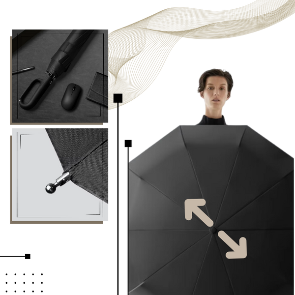 Wind Resistant Automatic Lock Umbrella With Ergonomic Handle