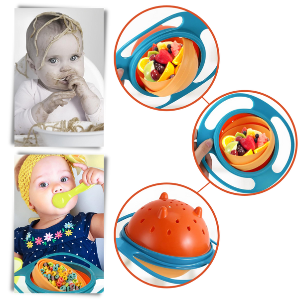 Baby Gyro Feeding Bowl With Spill Proof Design And Easy Cleaning