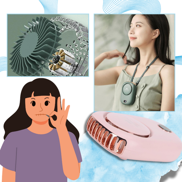 Portable Neck Fan With Bladeless Design And Hands Free Cooling