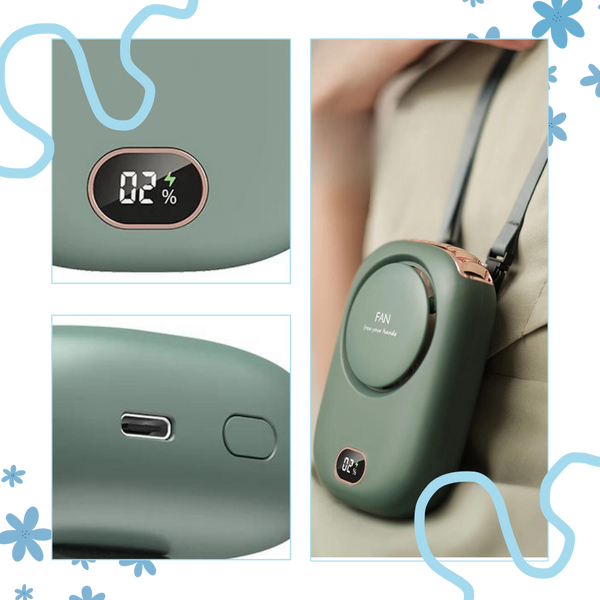 Portable Neck Fan With Bladeless Design And Hands Free Cooling