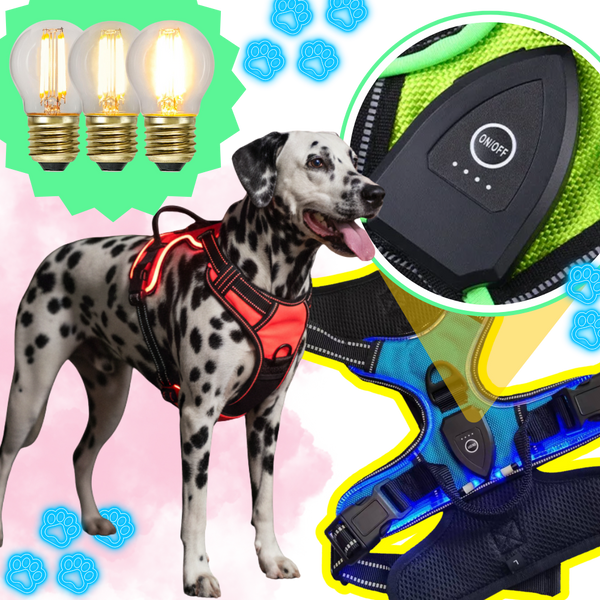 Light Up Dog Harness With Night Visibility And 3 LED Modes