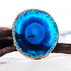 Blue Agate Coaster Set 2 Piece With Gold Plated Edges Luxury Home Decor