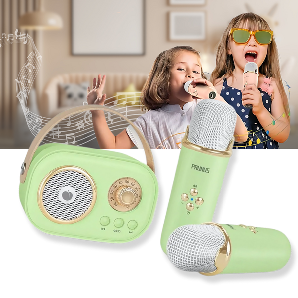 Kids Bluetooth Mini Karaoke System With Dual Microphones And Effects