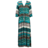 Boho V Neck Maxi Dress With Ethnic Charm And Flowy Silhouette