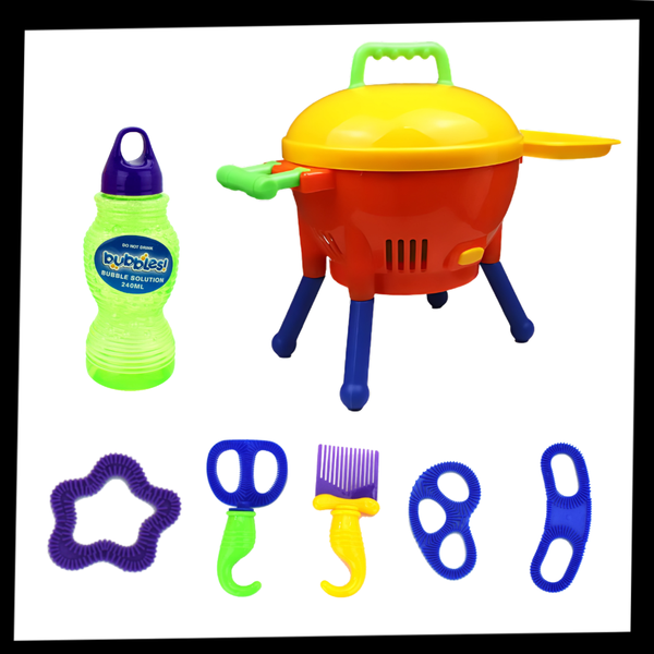 Bubble Barbecue Grilling Toy With Automatic Bubble Blower For Outdoor Play