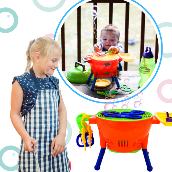 Bubble Barbecue Grilling Toy With Automatic Bubble Blower For Outdoor Play
