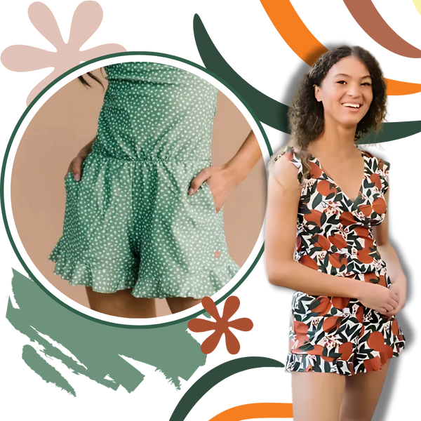 Swim Romper With Built In Bra And Tummy Control And Water Resistant