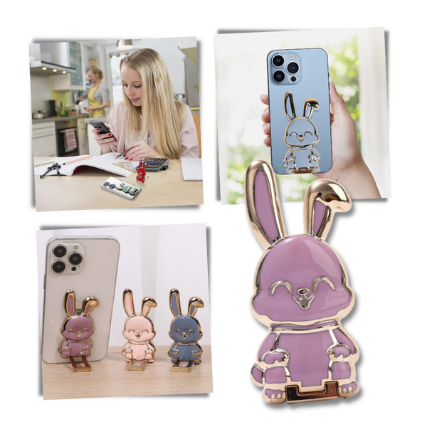 Bunny Shaped Phone Stand Foldable For Desk With Strong Adhesion