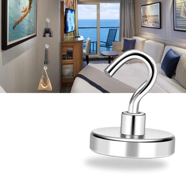 Premium Magnetic Grip Hooks With Forty Pound Holding Power For Home And Travel