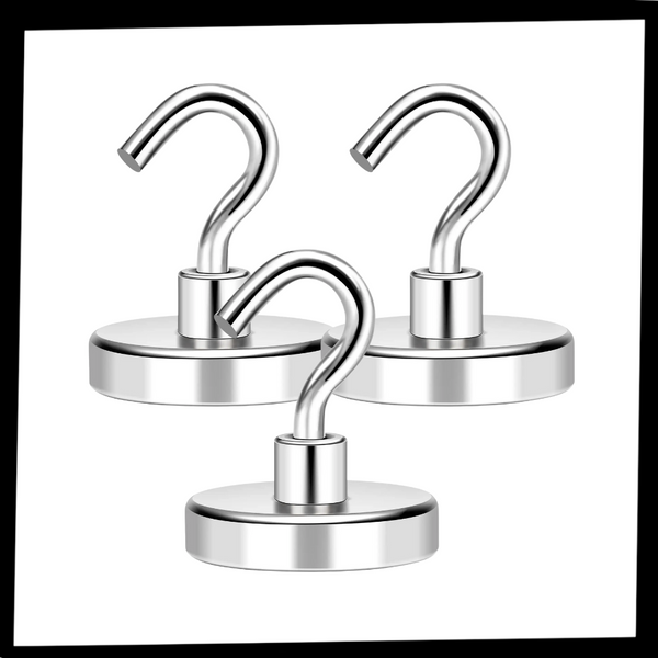 Premium Magnetic Grip Hooks With Forty Pound Holding Power For Home And Travel