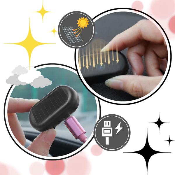 Car Solar Alarm Light With Infrared Sensor For Theft Deterrence