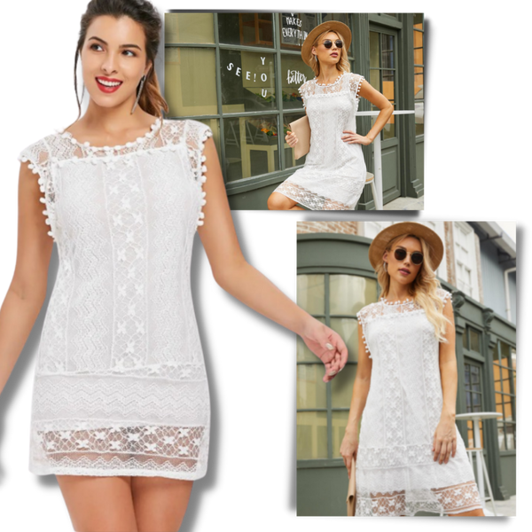 Boho Lace Mini Dress With Soft Breathable Cotton For All Day Wear