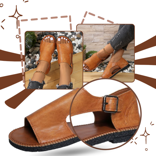 Vegan Leather Orthopedic Sandals With All Day Comfort And Non Slip Sole