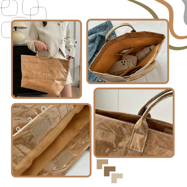 Premium Waterproof Tote Bag With Spacious Interior For Work Or Leisure