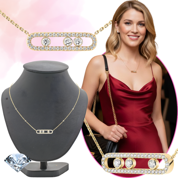 Three Stone Zircon Necklace With Timeless Shine And Free Movement