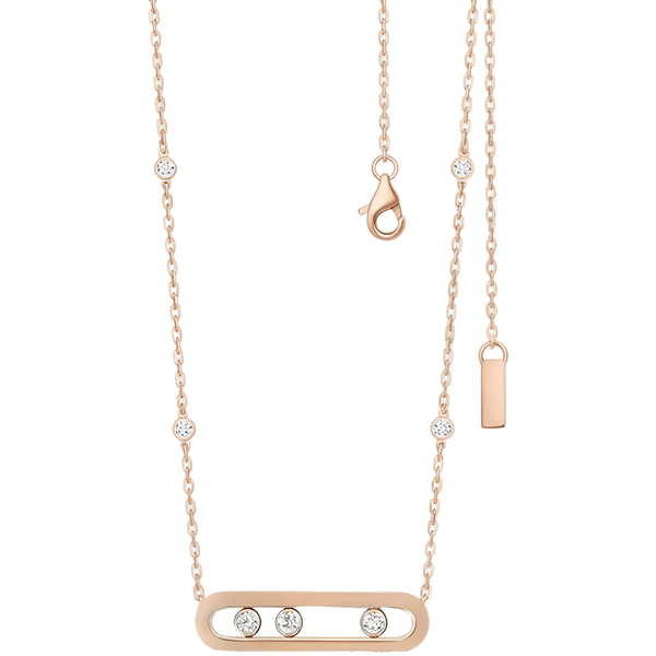 Three Stone Zircon Necklace With Timeless Shine And Free Movement