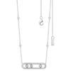 Three Stone Zircon Necklace With Timeless Shine And Free Movement