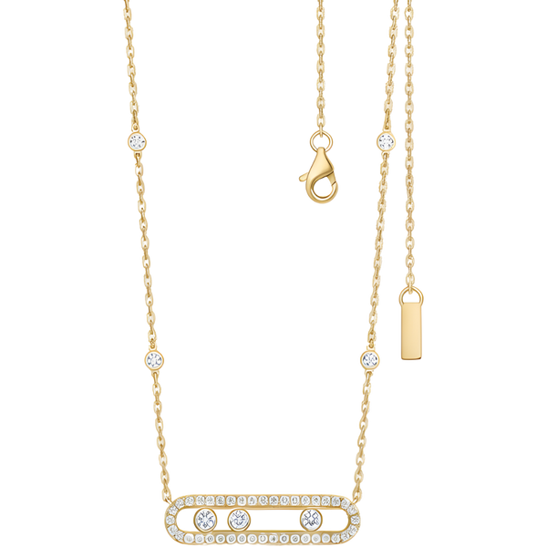 Three Stone Zircon Necklace With Timeless Shine And Free Movement
