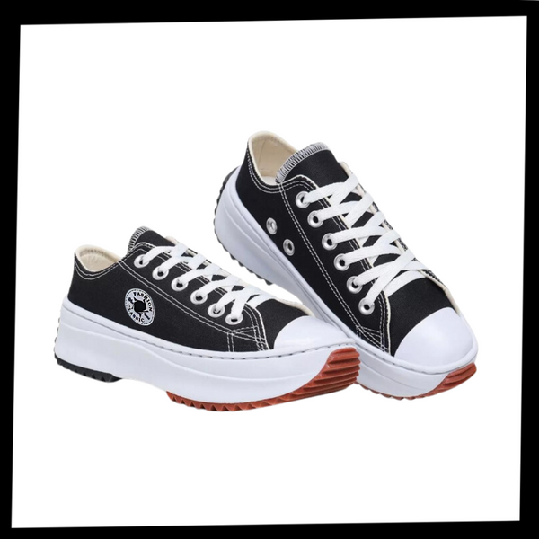 Breathable Canvas Platform Sneaker With Slip Resistant Comfort