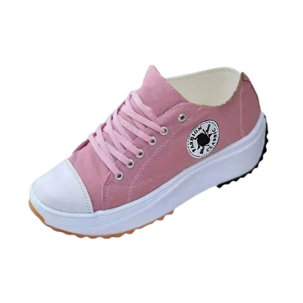 Breathable Canvas Platform Sneaker With Slip Resistant Comfort