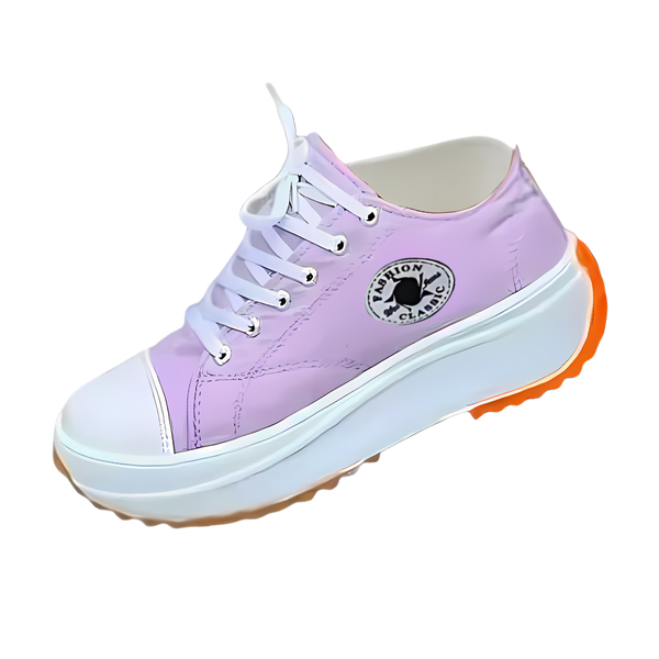Breathable Canvas Platform Sneaker With Slip Resistant Comfort