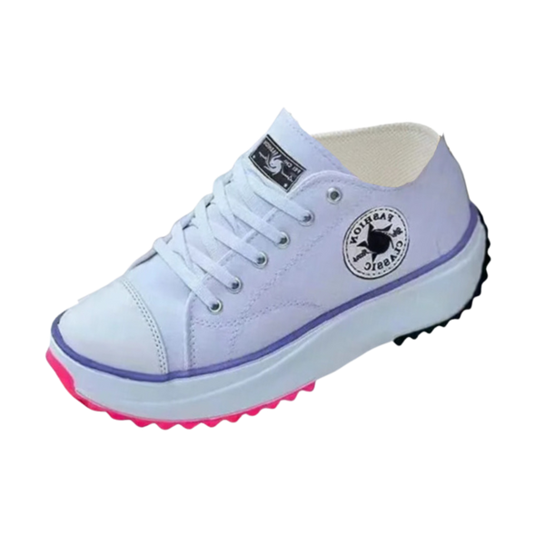 Breathable Canvas Platform Sneaker With Slip Resistant Comfort