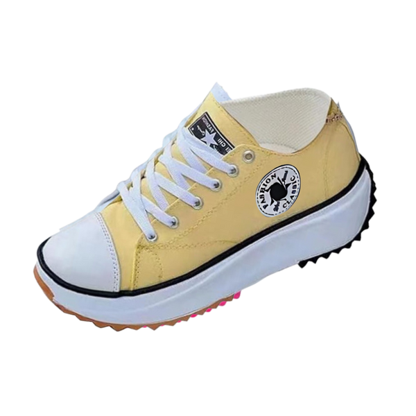Breathable Canvas Platform Sneaker With Slip Resistant Comfort