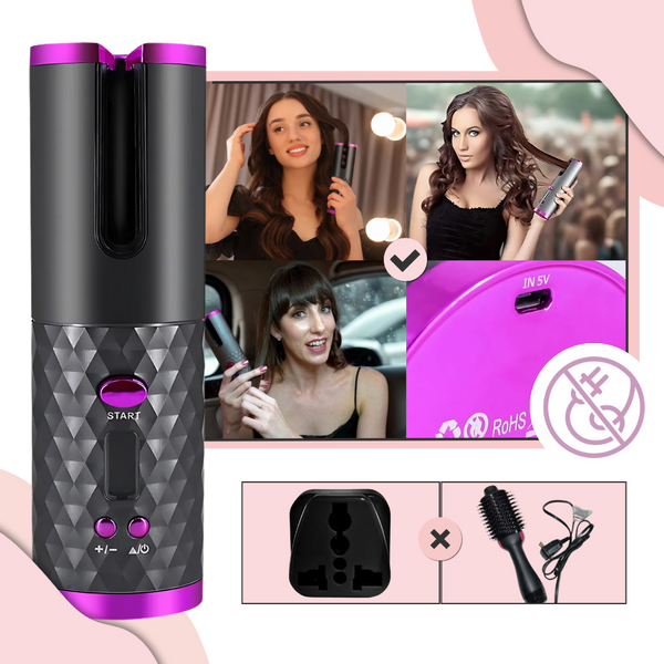 Cordless Luxe Ion Curling Wand For Salon-Quality Curls Frizz Free