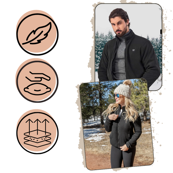Premium Heated Fleece Jacket With Four Zone Heating For All Day Warmth