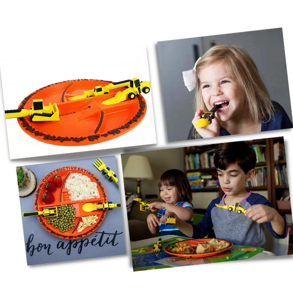 Kids Plate and Utensils Set for Healthy, Independent Mealtimes