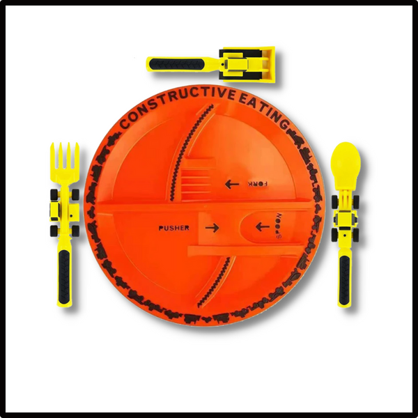 Kids Plate and Utensils Set for Healthy, Independent Mealtimes