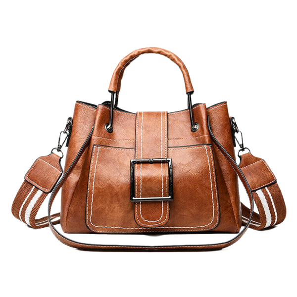 Vintage Crossbody Bag With Wide Strap And Spacious Interior