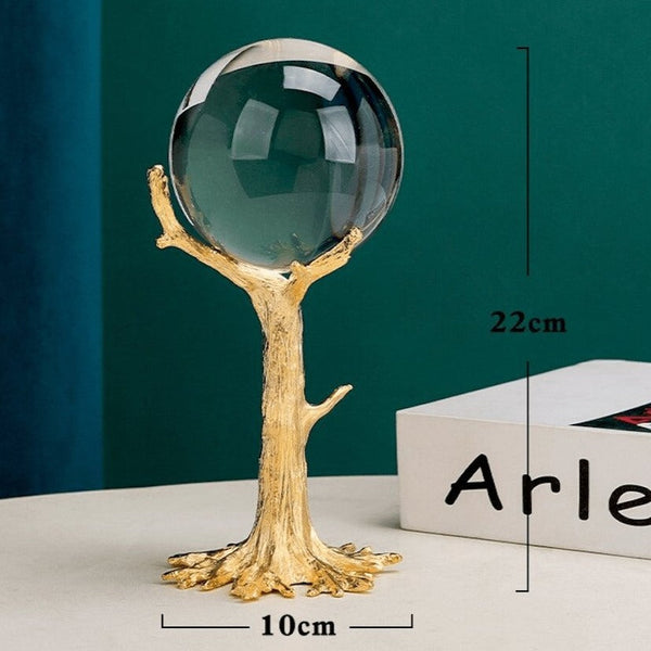 Crystal Ball Globe Premium Glass Decor For Home Office Shelf