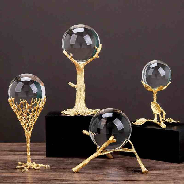 Crystal Ball Globe Premium Glass Decor For Home Office Shelf