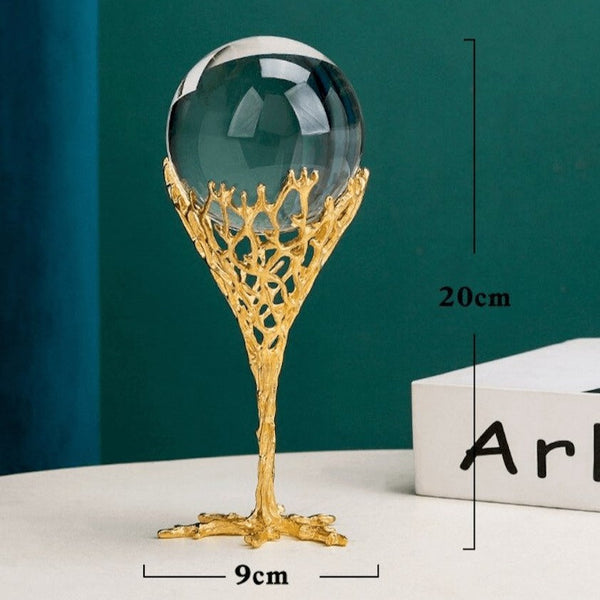 Crystal Ball Globe Premium Glass Decor For Home Office Shelf