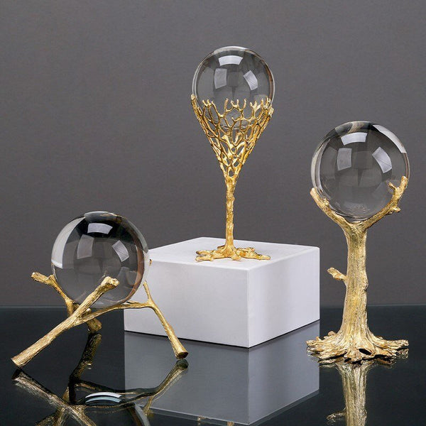 Crystal Ball Globe Premium Glass Decor For Home Office Shelf