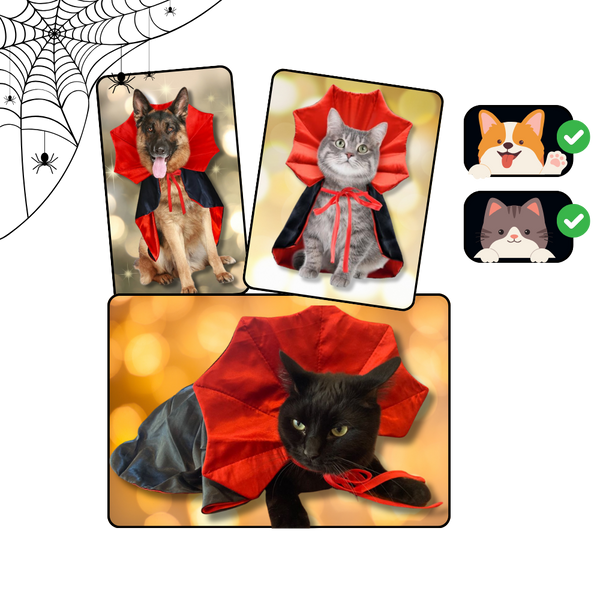 Dracula Halloween Pet Costume With Adjustable Comfort Fit