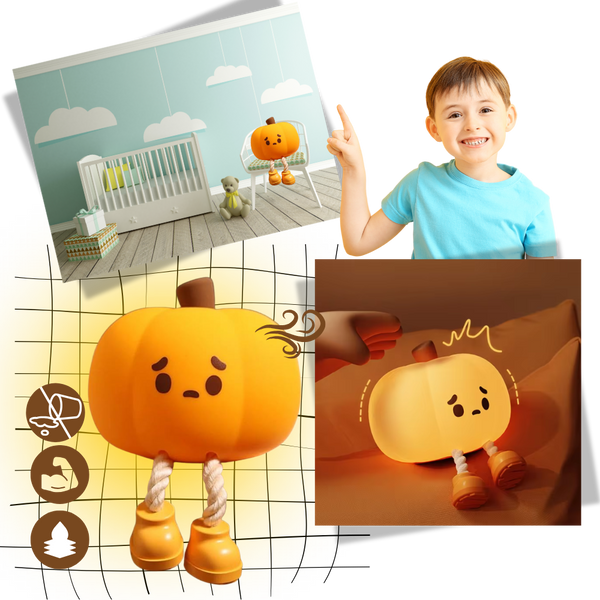 Pumpkin Night Light for Kids With Adjustable Brightness and Soft Glow