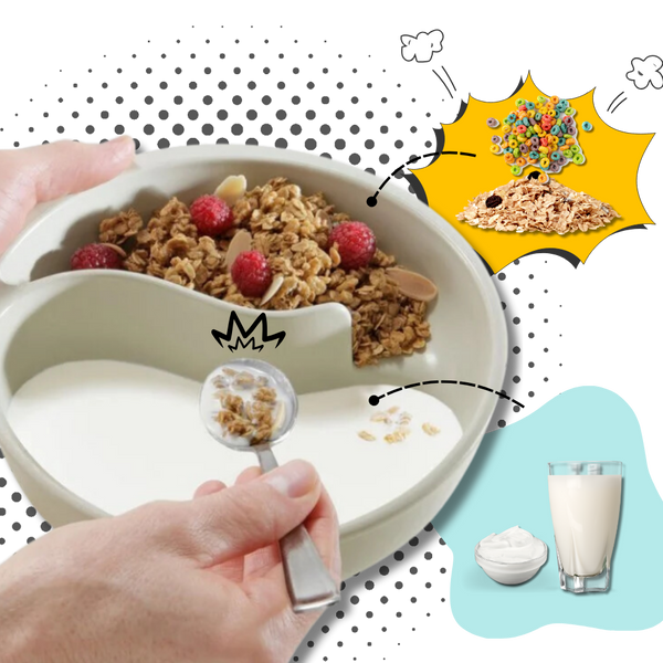 Cereal Bowl With Dual Dry And Wet Separation Keeps Crunchy Fresh