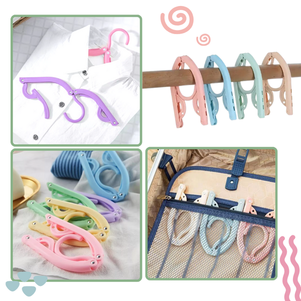 Dual-Size Foldable Anti-Slip Clothes Hangers For Space-Saving Organization