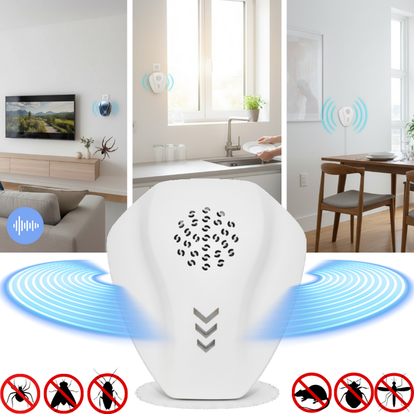 Twin Ultrasonic Pest Deterrent for Silent 360 Rodent and Insect Control