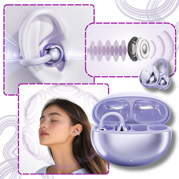 Open Ear Clip Headphones With Dual Device Connectivity For Crystal Clear Sound