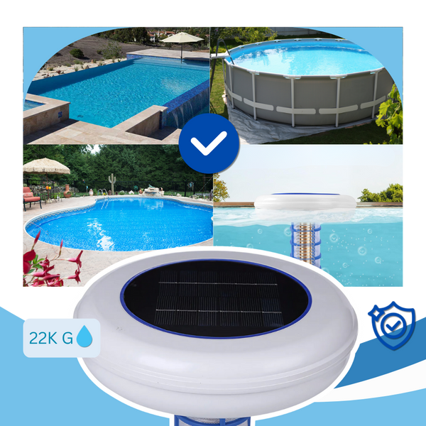 Solar Copper Pool Ionizer With LED Mood Lighting For Crystal Clear Water