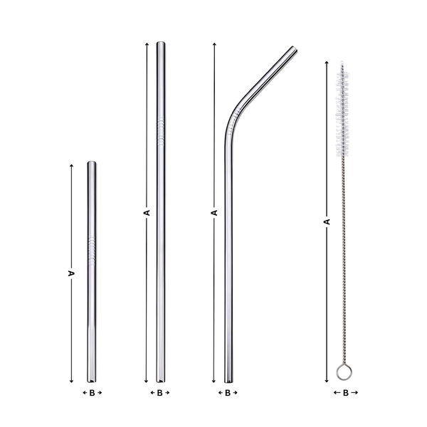 Easy Cleaning Stainless Steel Drinking Straw Set With Brushes And Bag