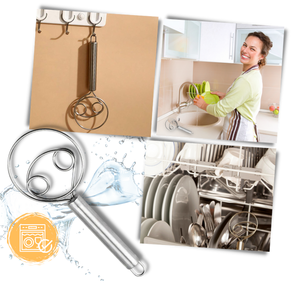 Premium Stainless Dough Whisk With 3 Coil Design For Effortless Mixing